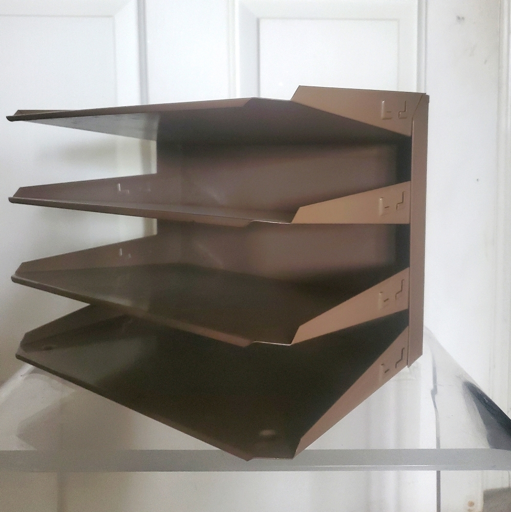 Metal vtg.  file organizer  12w x 9"h